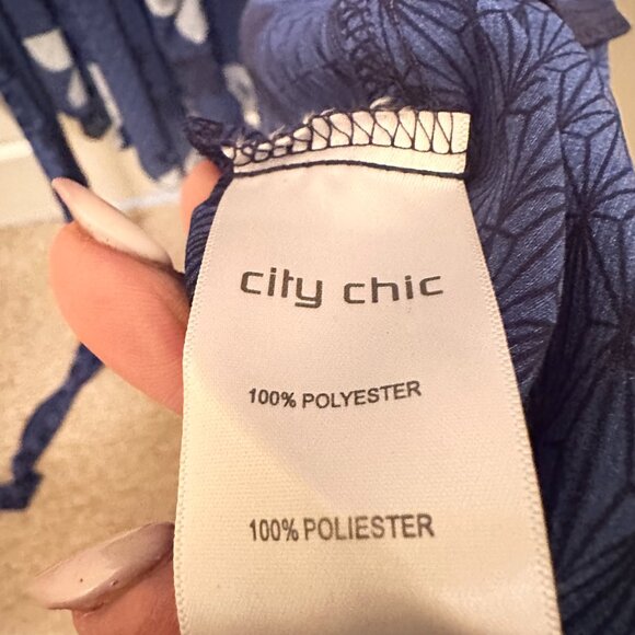 Blue Floral Kimono-Style Dress – Size 14 - Picture 7 of 12